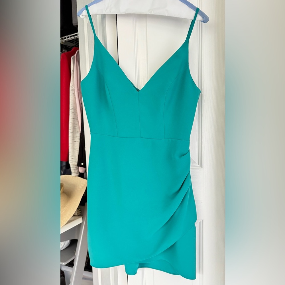 Amanda Uprichard Blue Ruched Sheath Mini Dress